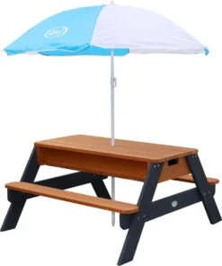 AXI Nick Zand & Water Picknicktafel In Antraciet/Bruin - Parasol Blauw/Wit - Picknick Tafel Voor Kinderen Van Hout -Tuin- En Buitenwinkels 1000x1200 1
