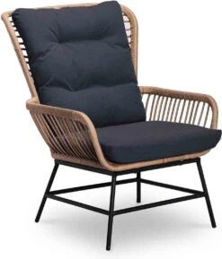 BUITEN Living Dex Wicker Loungestoel Tuin Incl. Wicker Voetenbank | Wicker + Aluminium | Bamboe Antraciet -Tuin- En Buitenwinkels 1025x1200