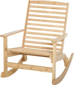 Outsunny Tuin Schommelstoel, Relaxstoel, Tuinstoel, Bamboe Multiplex Naturel 84A-171 -Tuin- En Buitenwinkels 1037x1200