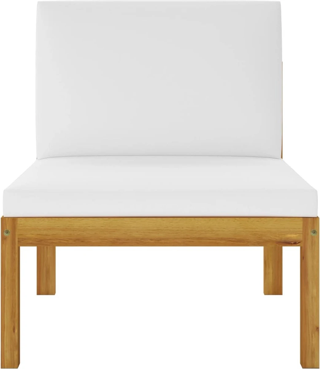 Decoways - 5-delige Loungeset Met Kussens Massief Acaciahout Crèmekleurig 6 Decoways - 5-delige Loungeset Met Kussens Massief Acaciahout Crèmekleurig - Afbeelding 6