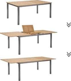NATERIAL - Uitschuifbare Tuintafel ORIS - Uitschuifbare Tafel Voor 6 Tot 8 Personen - 180-240x100 Cm - Aluminium - Hout Eucalyptus -Tuin- En Buitenwinkels 1049x1200