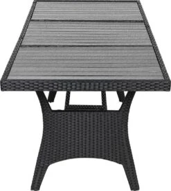 Casaria Polyrattan Tuintafel - WPC Tafelblad 190x90x74 Cm – Zwart -Tuin- En Buitenwinkels 1074x1200 1