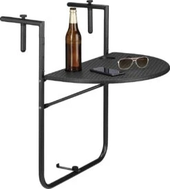 Relaxdays Balkontafel Inklapbaar, Balkon Tafel Rotan, Hangtafel Reling - Zwart -Tuin- En Buitenwinkels 1080x1200 1
