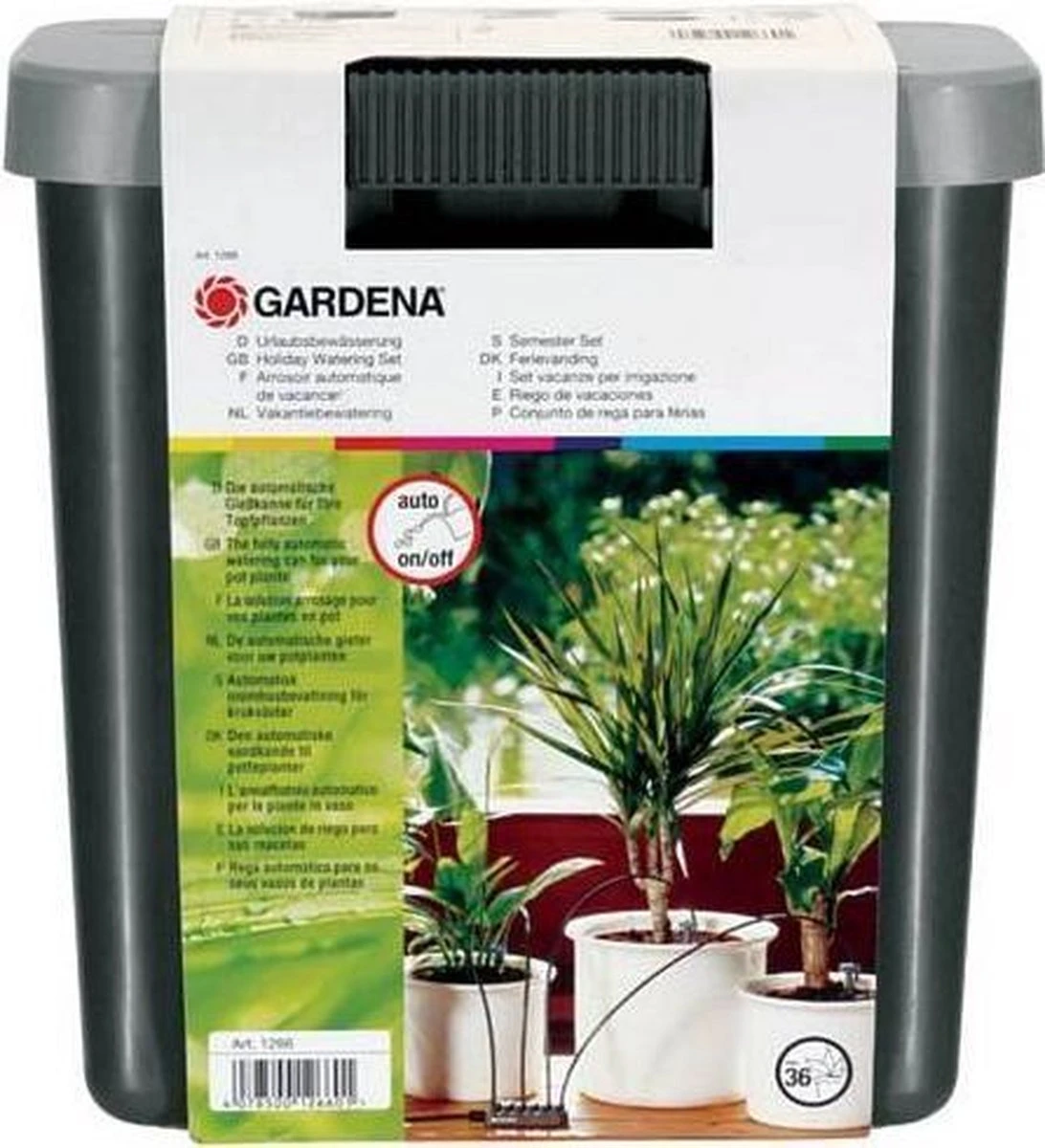 GARDENA Vakantiebewateringsset Duppelsysteem - Geschikt Voor 36 Potplanten - Incl. 9l Vat 10 GARDENA Vakantiebewateringsset Duppelsysteem - Geschikt Voor 36 Potplanten - Incl. 9l Vat - Afbeelding 10