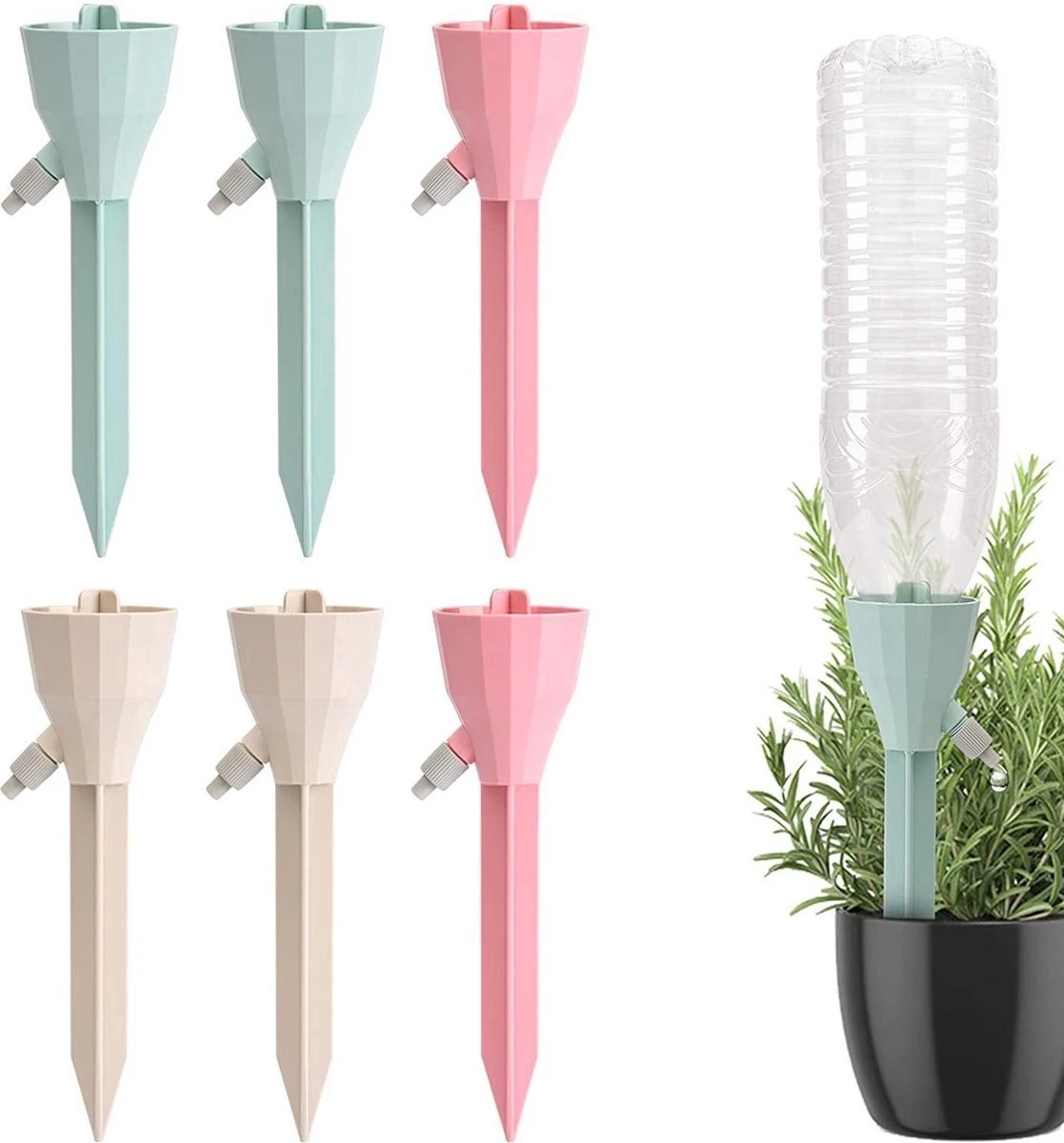 BOTC Waterdruppelaar Set Van 6 Stuks Voor Planten - Watergeefsysteem 1 BOTC Waterdruppelaar Set Van 6 Stuks Voor Planten - Watergeefsysteem