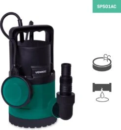 VONROC Dompelpomp/Waterpomp 300W - 6500l/h - Voor Schoon En Licht Vervuild Water - Met Vlotter -Tuin- En Buitenwinkels 1123x1200 3