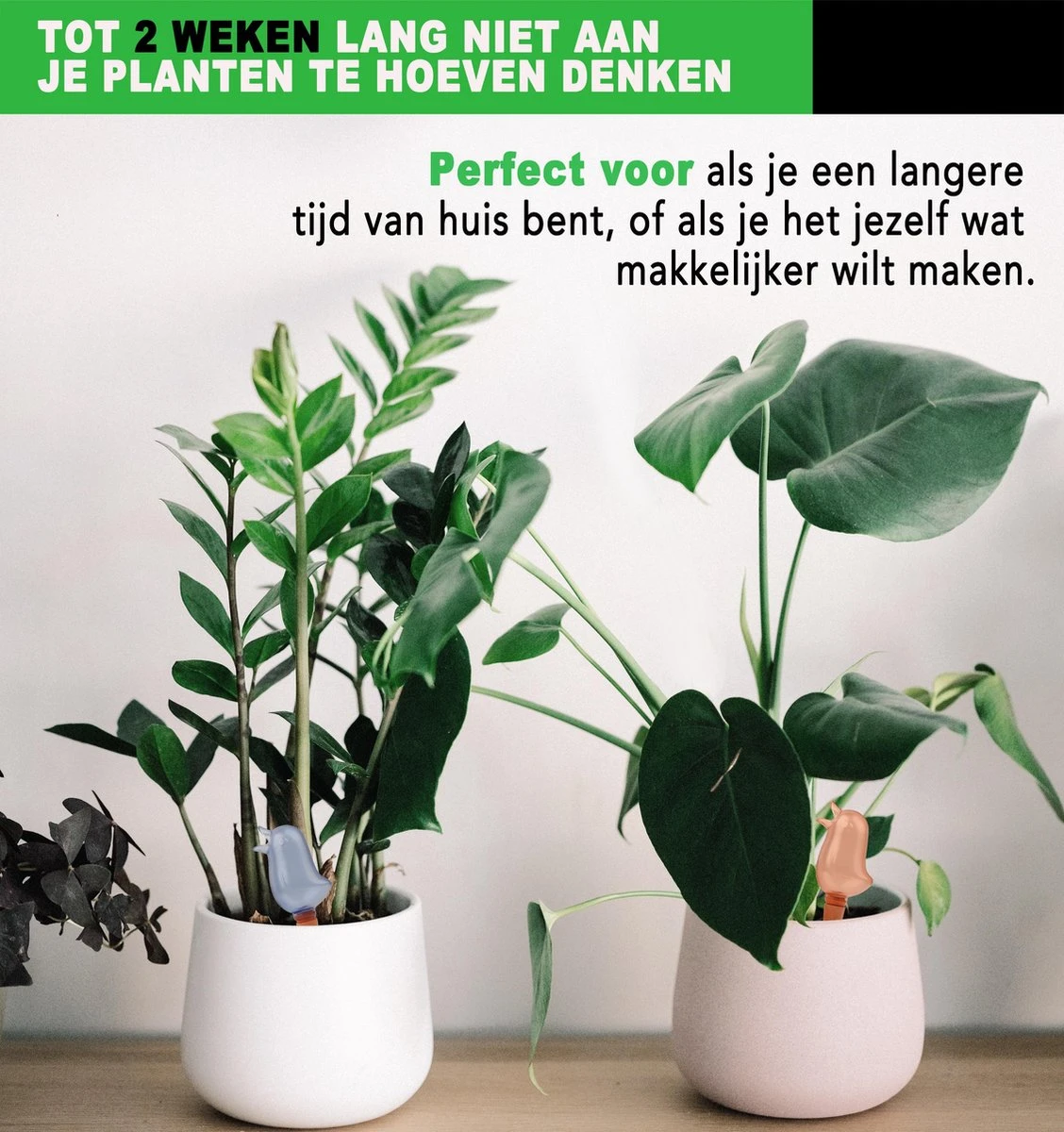 Waterdruppelaar Voor Planten 2 Stuks - Waterbol Kamerplanten - Automatisch Watergeefsysteem - Vogel - Roze 2 Waterdruppelaar Voor Planten 2 Stuks - Waterbol Kamerplanten - Automatisch Watergeefsysteem - Vogel - Roze - Afbeelding 2