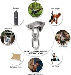 Ophangsysteem - Plafondhaak RVS - Ophanghaak TRX - Hangstoel Buiten - Hangstoel Binnen – Schommelstoel - Schommel - Bokszakken - RVS - 300kg -Tuin- En Buitenwinkels 1146x1200 1