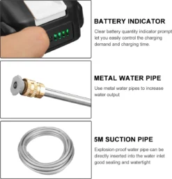 Merkloos Elektrische Accu-Hogedrukreiniger - 1.2mpa - Multifunctioneel Mondstuk - Draagbaar Oplaadbaar Snoerloos - Reinigingsspuitpistool - Met Rijke Accessoires - Voor Auto, Tuin, Terras, Raam - Zwart -Tuin- En Buitenwinkels 1152x1200 1
