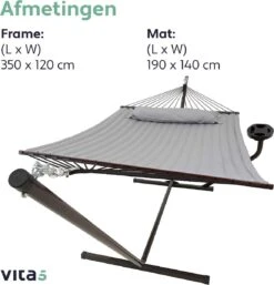 Vita5 Hangmat Met Standaard En Spreidstok – 2 Persoons – Incl. Bekerhouder - Afneembaar Kussen – Uv-bestendig – Lichtgrijs 21 Vita5 Hangmat Met Standaard En Spreidstok – 2 Persoons – Incl. Bekerhouder - Afneembaar Kussen – Uv-bestendig – Lichtgrijs -Tuin- En Buitenwinkels 1153x1200 2