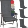 Beautissu Loft HL – Set Van 4 Tuinkussens Hoge Rug 120x50x6 Cm Kussen Grafiet Grijs Tuinstoelkussens Zitkussen Tuinstoel