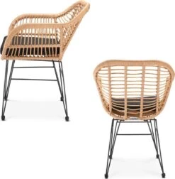 Casaria Tuinset Bali 3 Delig – 1 Tafel/2 Stoelen – Naturel Zwart -Tuin- En Buitenwinkels 1175x1200 2