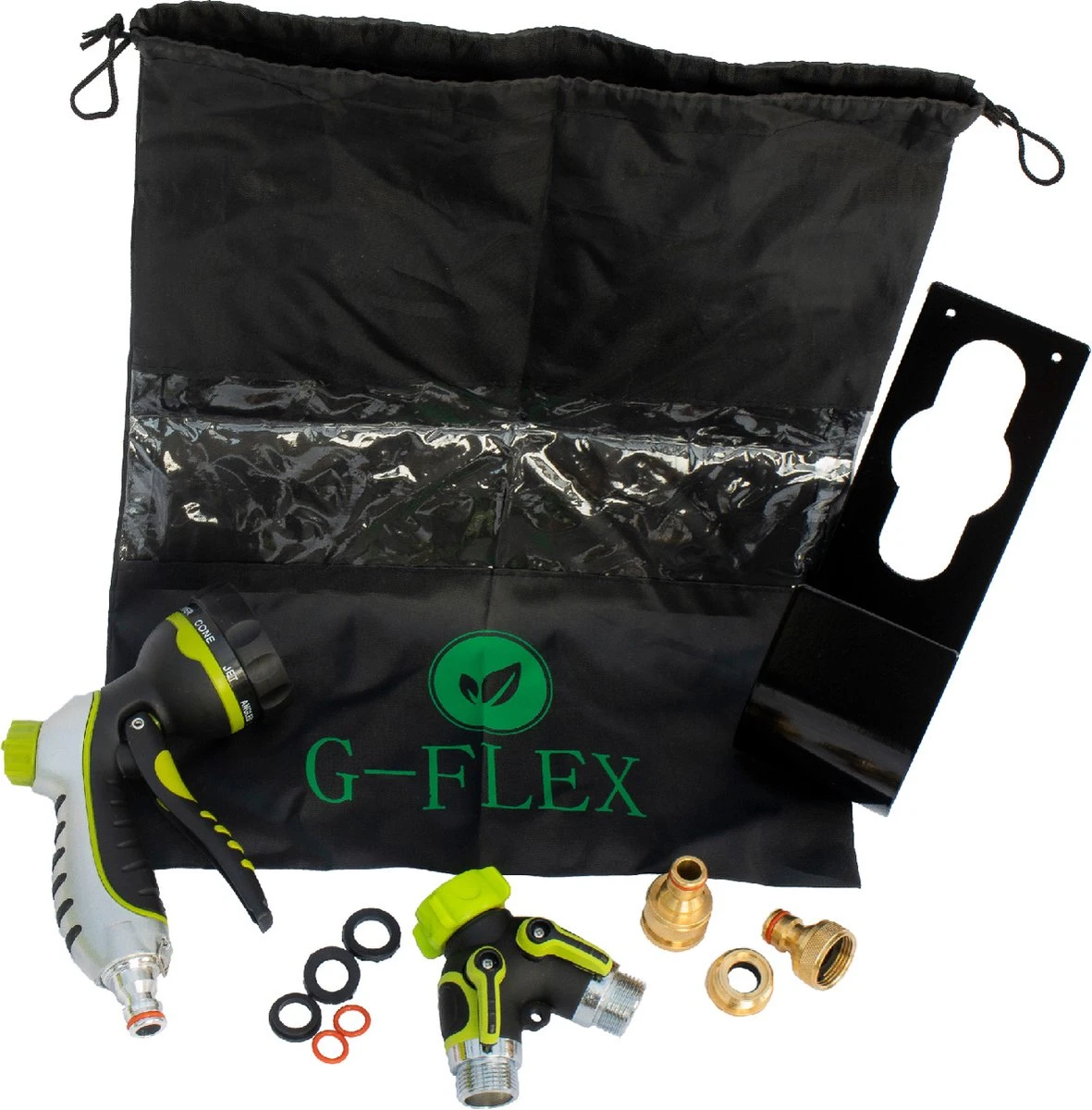 G-Flex Flexibele Tuinslang - Waterslang - 8 Verschillende Sproeistanden - Inclusief Opbergtas/splitter/Koppelstuk/Houder/Rubbers - 30 Meter 3 G-Flex Flexibele Tuinslang - Waterslang - 8 Verschillende Sproeistanden - Inclusief Opbergtas/splitter/Koppelstuk/Houder/Rubbers - 30 Meter - Afbeelding 3