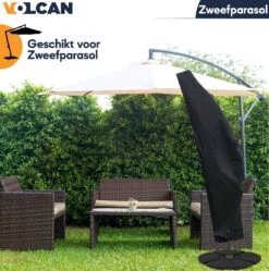 Volcan Parasolhoes Voor Zweefparasol - Tot 300cm - Waterdicht - Oxford 420D - Met Rits, Trekkoord En Stok - Zwart 12 Volcan Parasolhoes Voor Zweefparasol - Tot 300cm - Waterdicht - Oxford 420D - Met Rits, Trekkoord En Stok - Zwart -Tuin- En Buitenwinkels 1190x1200 3