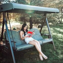 SORARA® Luxe Schommelbank Met Zonnescherm - Bruin - Zware Kwaliteit. -Tuin- En Buitenwinkels 1192x1200 1