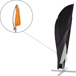 Parasolhoes Voor Zweefparasol - 265 Cm - Zwart - Waterbestendige Hoes Voor Parasol - Parasolhoes Staande Parasol Met Rits -Tuin- En Buitenwinkels 1193x1200