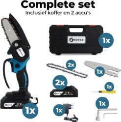 NovarGarden® Mini Kettingzaag NG1 - Met 2x Accu - Takkenzaag - Snoeizaag - Electrisch - Handzaag - Boomzaag - 21V -Tuin- En Buitenwinkels 1193x1200 7