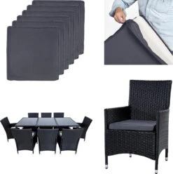 Tectake - Tuinmeubelset - 8 Persoons - Zwart -Tuin- En Buitenwinkels 1194x1200 5