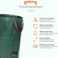 Goliving Tuinafvalzak - Set Van 2- Tuinafvalzakken Opvouwbaar - Tuinzak - Tuinafvalemmer - 2x 280 Liter - Groen -Tuin- En Buitenwinkels 1195x1200 4