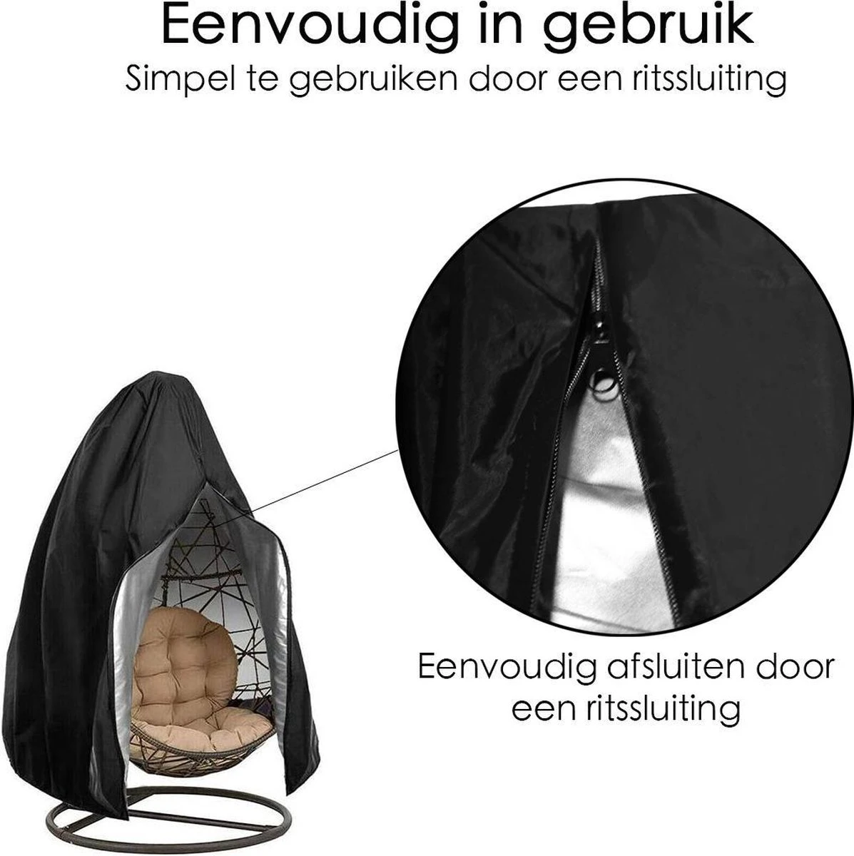 Beschermhoes Hangstoel Egg - Waterproof - Universeel Model - Hoes Van Egg Chair - Waterdichte Beschermer Voor Egg Stoel Met Standaard 2 Beschermhoes Hangstoel Egg - Waterproof - Universeel Model - Hoes Van Egg Chair - Waterdichte Beschermer Voor Egg Stoel Met Standaard - Afbeelding 2
