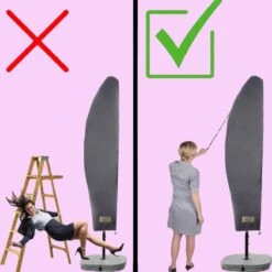 Parasolhoes Voor Zweefparasol–Waterdicht-met Rits En Stok-Superieure Kwaliteit-280cm X 81cm -Tuin- En Buitenwinkels 1199x1200