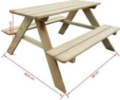 MaxxGarden Kinder Picknicktafel - 90x79x50cm - Hout -Tuin- En Buitenwinkels 1200x1004
