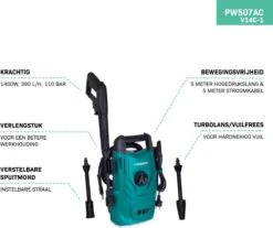 VONROC Hogedrukreiniger V14C-1 - 1400W – 110 Bar – 390 L/h – Compact - Incl. 5m Slang, Spuitstukken En Accessoires -Tuin- En Buitenwinkels 1200x1008 1