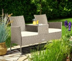 Casaria Tuinbank Polyrattan - 2-Zits Incl.Tafel - Weerbestendig Beige -Tuin- En Buitenwinkels 1200x1014 1