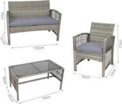 Merkloos Tuin Loungeset Grijs / Bruin - Lounge Set Tuin - Relax Bank - Lounge Bank Tuin - Tuinbank - Loungebank - Tuinset/ Loungebank - Tuinset - Tuinstoel - Loungeset - Rattan Tuinmeubilair - Poly Rotan Tuinmeubelen - Grijs / Bruin -Tuin- En Buitenwinkels 1200x1018 2