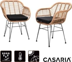 Casaria Polyrotan Kuipstoel Bali - Met Kussens – 2 Stuks -Tuin- En Buitenwinkels 1200x1025