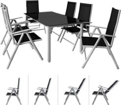 Casaria Alumunium Tuinset Bern - 6 Stoelen + 1 Tafel – Zilver -Tuin- En Buitenwinkels 1200x1039
