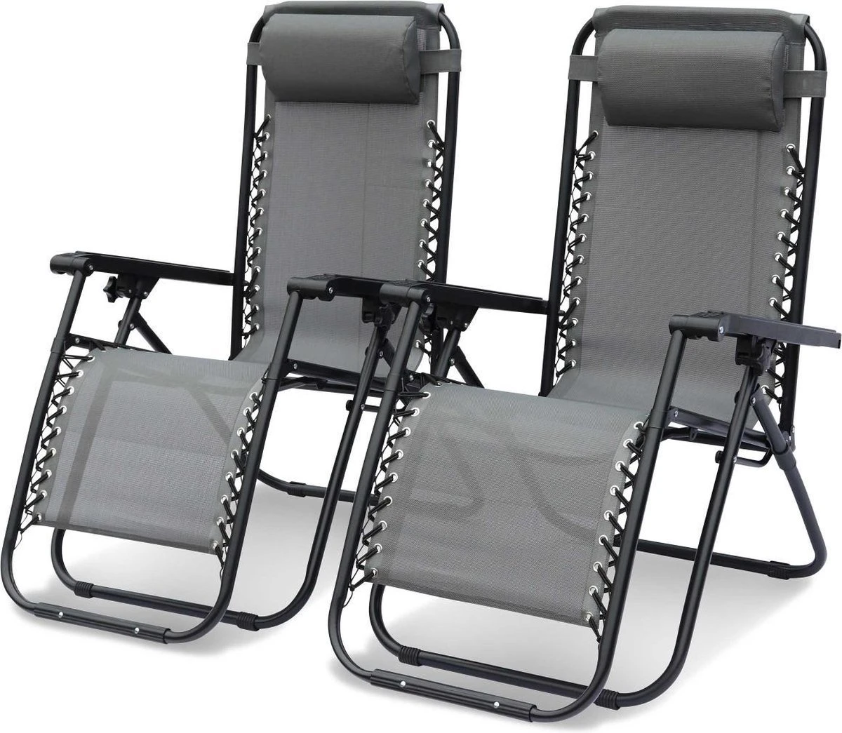 Alice's Garden Campingstoel PATRICK - Set Van 2 - Opvouwbaar - Verstelbaar - Grijs 1 Alice's Garden Campingstoel PATRICK - Set Van 2 - Opvouwbaar - Verstelbaar - Grijs