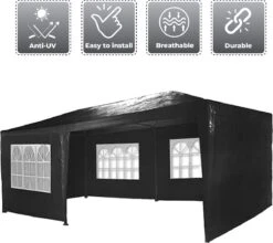MaxxGarden Partytent - Paviljoen - 3x6m - Incl. Zijwanden - Waterdicht - Zwart -Tuin- En Buitenwinkels 1200x1068 2