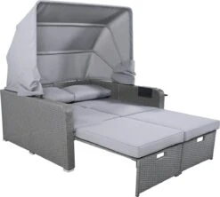 Polyrattan Patio Rieten Meubels Set Voor 2 Personen-Outdoor Rattan Sofa Set Met Intrekbare Luifel-lounge Bank-PE Rotan Loveseat Voor Achtertuin Veranda Tuin Zwembad Balkon-grijs -Tuin- En Buitenwinkels 1200x1078 2