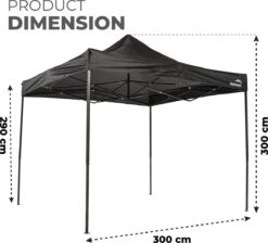 MaxxGarden Easy-up Partytent - 3x3m - Standaard - Waterdicht - Opvouwbaar - Inclusief Draagtas - Zwart -Tuin- En Buitenwinkels 1200x1086 1