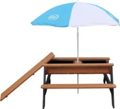 AXI Nick Zand & Water Picknicktafel In Antraciet/Bruin - Parasol Blauw/Wit - Picknick Tafel Voor Kinderen Van Hout -Tuin- En Buitenwinkels 1200x1089 3