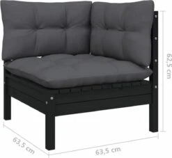 VidaXL 3-delige Loungeset Met Kussens Massief Grenenhout Zwart -Tuin- En Buitenwinkels 1200x1103