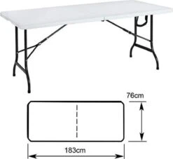 MaxxGarden Klaptafel - Inklapbare Tafel - Opvouwbare Tuintafel - Weerbestendig - Inclusief Handvat - 180x70x74 -Tuin- En Buitenwinkels 1200x1105