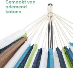 Vita5 Hangmat Met Standaard – 2 Persoons – Incl. Bekerhouder – 205kg Draaggewicht – Groen/Blauw -Tuin- En Buitenwinkels 1200x1111 1