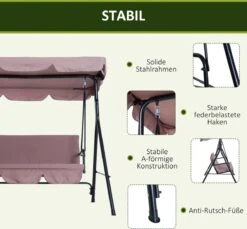 Outsunny Hollywoodschommel 3-zits Tuinschommel Schommelbank Met Dak 3 Kleuren 84A-054 16 Outsunny Hollywoodschommel 3-zits Tuinschommel Schommelbank Met Dak 3 Kleuren 84A-054 -Tuin- En Buitenwinkels 1200x1113