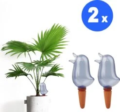 Waterdruppelaar Voor Planten 2 Stuks - Waterbol Kamerplanten - Automatisch Watergeefsysteem - Vogel - Blauw