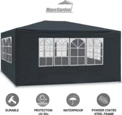 MaxxGarden Partytent - Paviljoen - 3x4m - Incl. Zijwanden - Waterdicht - Antraciet 13 MaxxGarden Partytent - Paviljoen - 3x4m - Incl. Zijwanden - Waterdicht - Antraciet -Tuin- En Buitenwinkels 1200x1129 2
