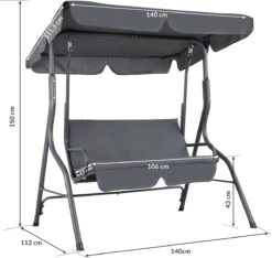 Merkloos Casaria Hollywood Schommel - Antraciet - Incl. Zonnekap 9 Merkloos Casaria Hollywood Schommel - Antraciet - Incl. Zonnekap -Tuin- En Buitenwinkels 1200x1139 2