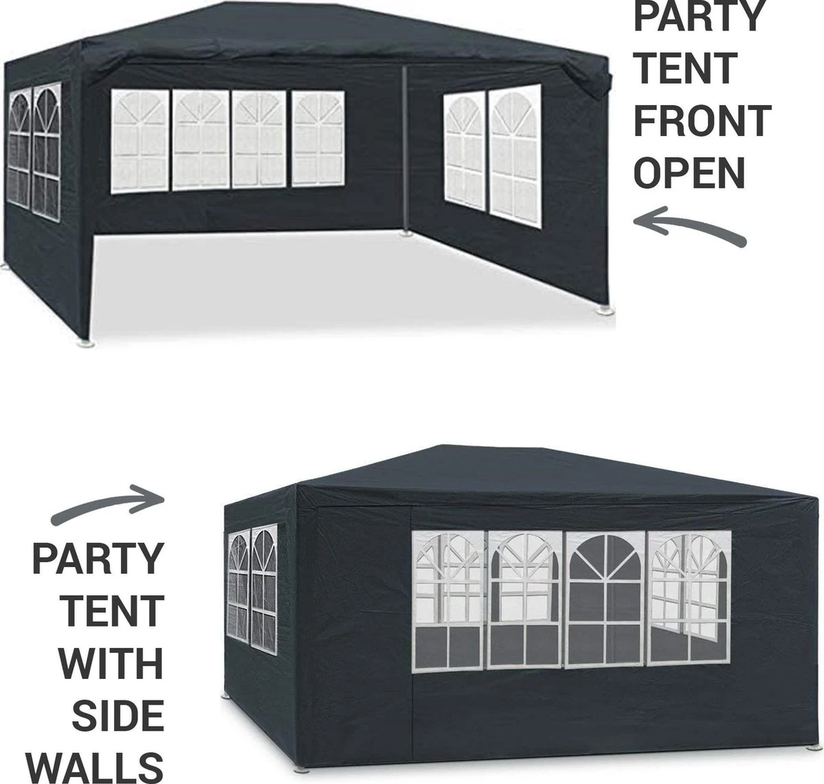 MaxxGarden Partytent - Paviljoen - 3x4m - Incl. Zijwanden - Waterdicht - Antraciet 5 MaxxGarden Partytent - Paviljoen - 3x4m - Incl. Zijwanden - Waterdicht - Antraciet - Afbeelding 5