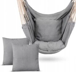 RENALUX Hangstoel Buiten En Binnen - Hangstoel Voor Binnen - Hangstoel Zonder Standaard - Hangstoel Cocoon - Gratis 2 Zachte Kussens - 150 KG - Grijs -Tuin- En Buitenwinkels 1200x1148