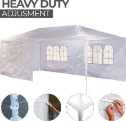 MaxxGarden Partytent - Paviljoen - 300 X 600 X 250 Cm - Met Zijwanden - Waterdicht Pro - 32mm Buizen – Wit 11 MaxxGarden Partytent - Paviljoen - 300 X 600 X 250 Cm - Met Zijwanden - Waterdicht Pro - 32mm Buizen – Wit -Tuin- En Buitenwinkels 1200x1153