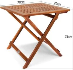 Casaria Bijzettafel Acacia Hout- Inklapbaar - 70x70x73 Cm Bruin -Tuin- En Buitenwinkels 1200x1154