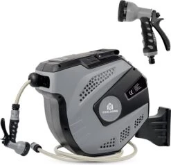 CoolHome - Wandslangenbox 20 Meter + 2 Meter - Tuinslang Met Haspel- Slangenhouder 180° Draaibaar - Tuinslanghaspel Zwart - Grijs -Tuin- En Buitenwinkels 1200x1158 7