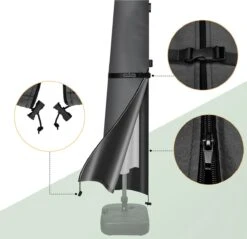 Kingsleeve Parasolhoes Tot Ø 330cm - Weerbestendig Robuust - Grijs -Tuin- En Buitenwinkels 1200x1163 1