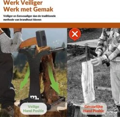 Miseru Houtklover – Zonder Bijl – No Axe – HANDMADE In Holland Houtsplijter – Houtkliever – Houtklover Voor Aanmaakhout – Ook Voor Stammen - Metaal -Tuin- En Buitenwinkels 1200x1168 3